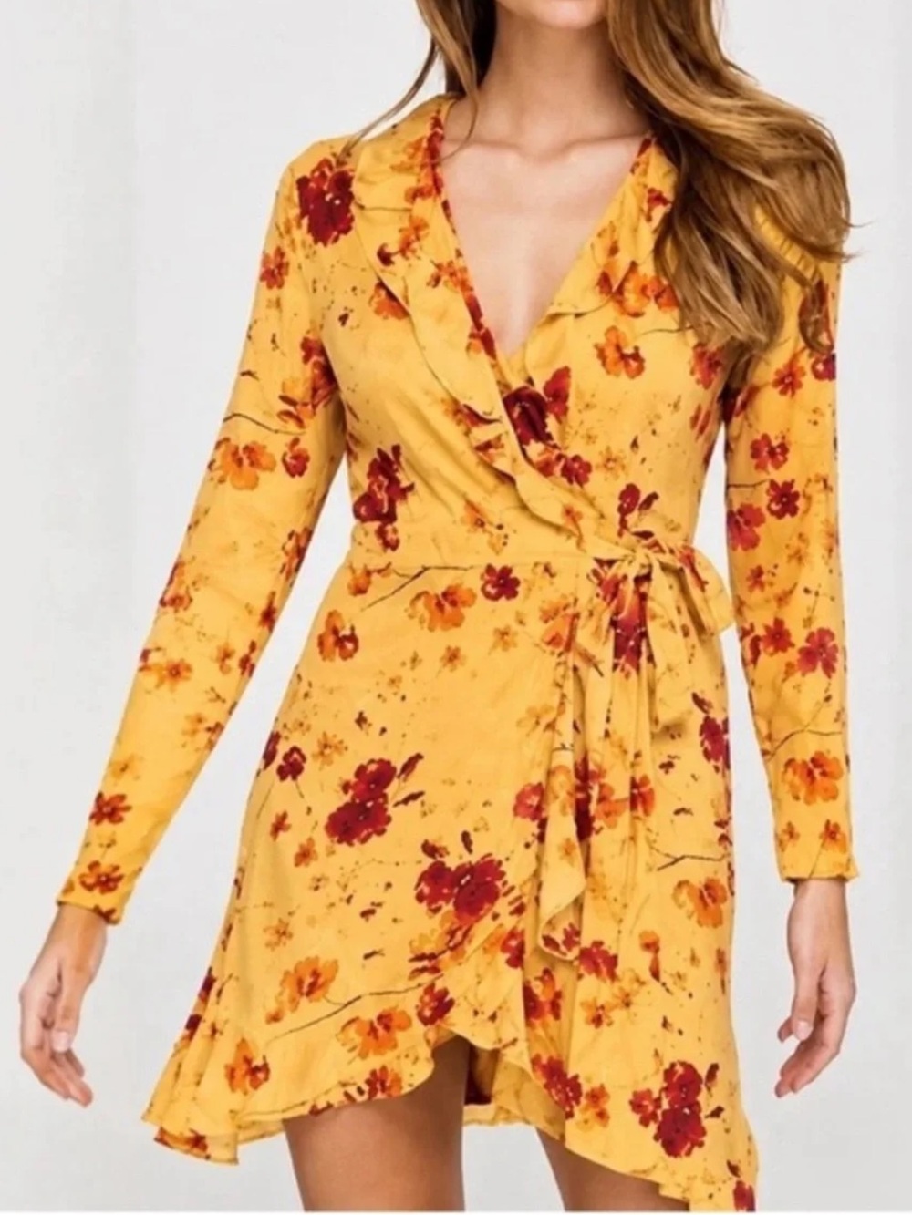 Wilfred Sz S Dress Aritzia Cairo Gold Raspberry Louise Mini Wrap boho Fall Party